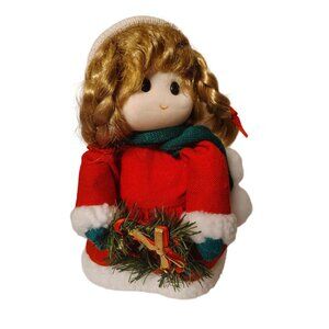 Vintage Terry's Village Musical Christmas Girl Jingle Bells Wind Up Wreath Video